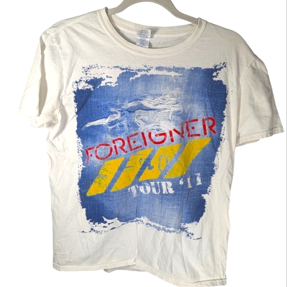 Gildan Tag Foreigner band world tour 2011 rock and roll t-shirt size mens Medium